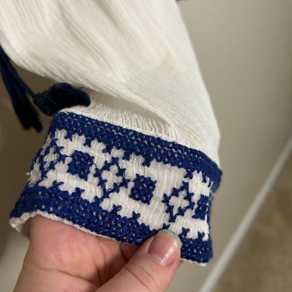 Anthropologie x Boemo Embroidered White Gauze Mini Dress Size Small - Picture 8 of 10